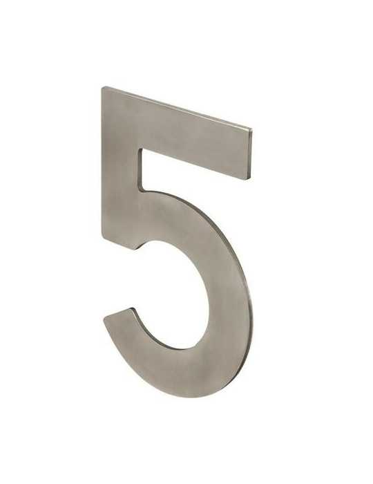 Número 5 Adhesivo 100X64X2MM Inoxidable Satinado [LOTE DE 10 Unidades] NESU