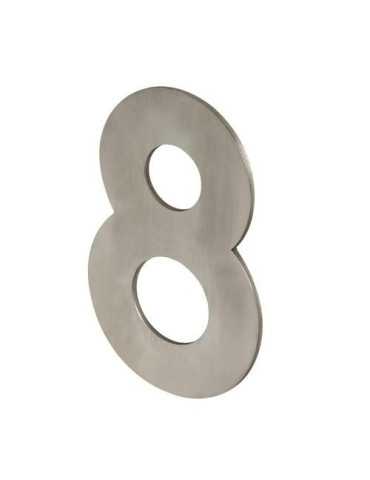 Número 8 Adhesivo 100X64X2MM Inoxidable Satinado [LOTE DE 10 Unidades] NESU