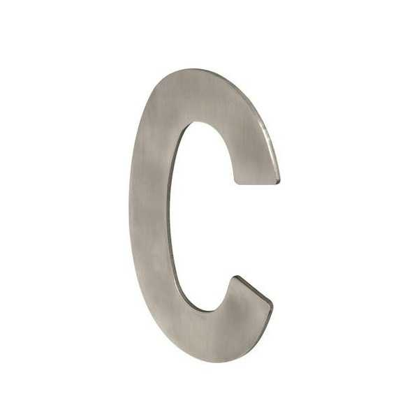 Letra C Adhesiva 100X64X2MM Inoxidable Satinado [LOTE DE 10 Unidades] NESU