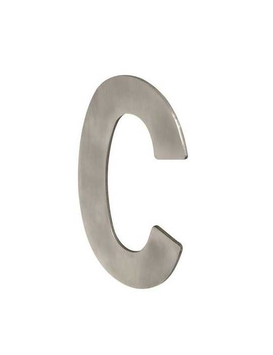 Letra C Adhesiva 100X64X2MM Inoxidable Satinado [LOTE DE 10 Unidades] NESU