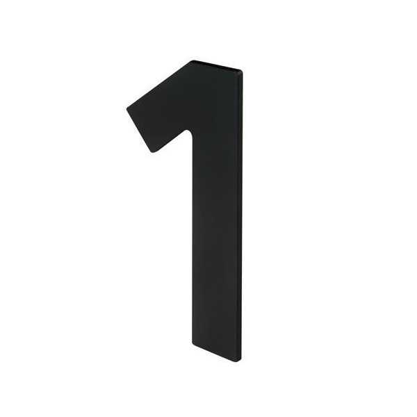 Número 1 Adhesivo 100X64X2MM Inoxidable Negro Mate [LOTE DE 12 Unidades] NESU
