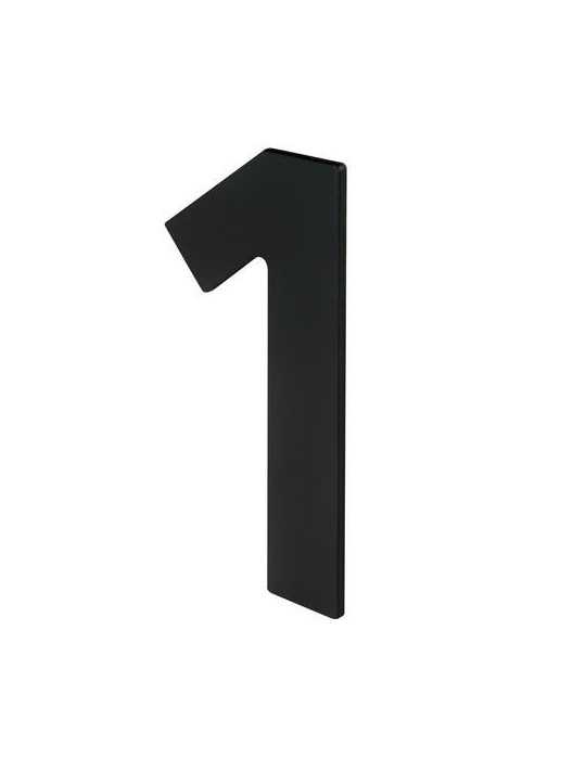 Número 1 Adhesivo 100X64X2MM Inoxidable Negro Mate [LOTE DE 12 Unidades] NESU