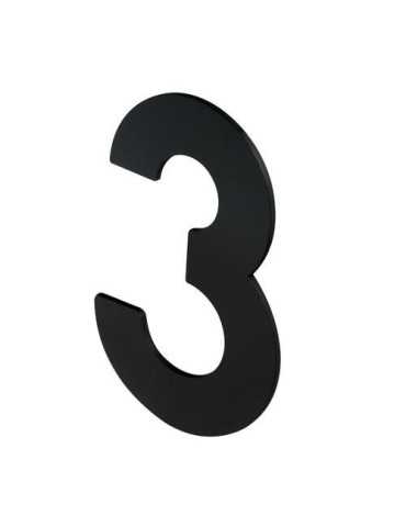 Número 3 Adhesivo 100X64X2MM Inoxidable Negro Mate [LOTE DE 12 Unidades] NESU