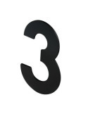 Número 3 Adhesivo 100X64X2MM Inoxidable Negro Mate [LOTE DE 12 Unidades] NESU