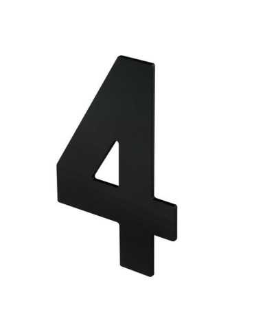Número 4 Adhesivo 100X64X2MM Inoxidable Negro Mate [LOTE DE 12 Unidades] NESU