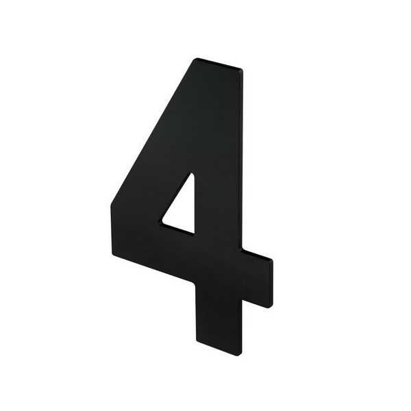 Número 4 Adhesivo 100X64X2MM Inoxidable Negro Mate [LOTE DE 12 Unidades] NESU