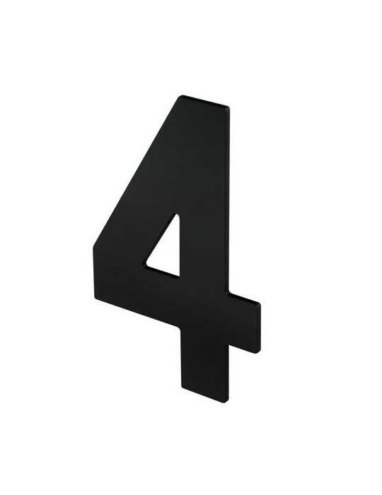 Número 4 Adhesivo 100X64X2MM Inoxidable Negro Mate [LOTE DE 12 Unidades] NESU