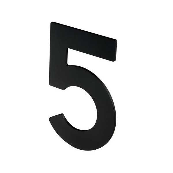 Número 5 Adhesivo 100X64X2MM Inoxidable Negro Mate [LOTE DE 12 Unidades] NESU
