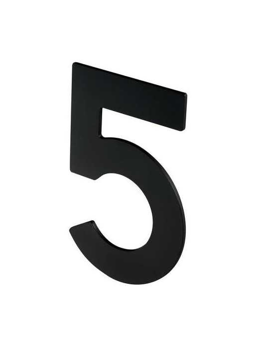 Número 5 Adhesivo 100X64X2MM Inoxidable Negro Mate [LOTE DE 12 Unidades] NESU
