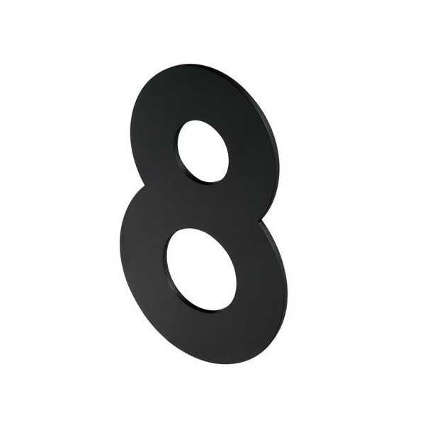 Número 8 Adhesivo 100X64X2MM Inoxidable Negro Mate [LOTE DE 12 Unidades] NESU