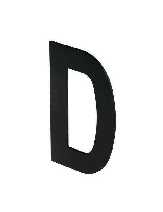 Letra D Adhesiva 100X64X2MM Inoxidable Negro Mate [LOTE DE 12 Unidades] NESU