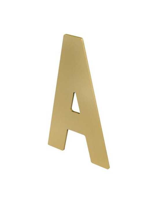 Letra a Adhesiva 100X64X2MM Inoxidable Latón Mate [LOTE DE 12 Unidades] NESU