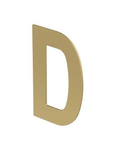 Letra D Adhesiva 100X64X2MM Inoxidable Latón Mate [LOTE DE 12 Unidades] NESU