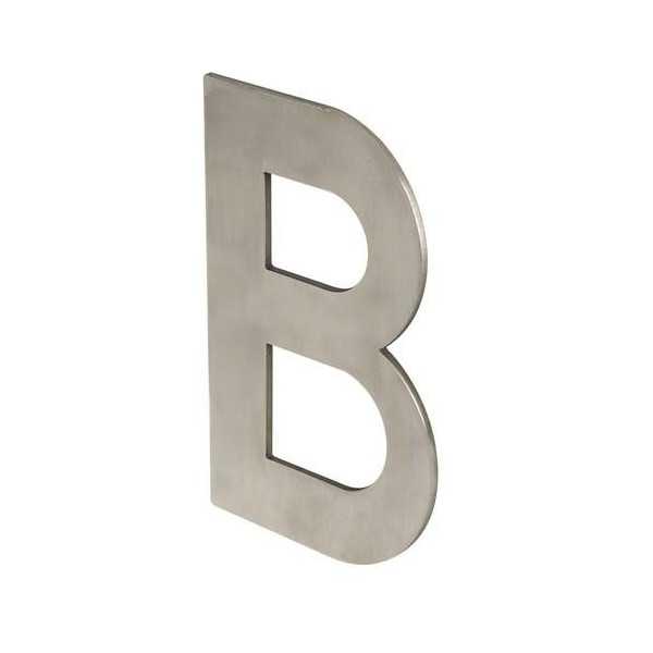 Letra B para Atornillar 100X64X2MM Inoxidable Satinado [LOTE DE 8 Unidades] NESU