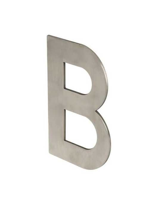 Letra B para Atornillar 100X64X2MM Inoxidable Satinado [LOTE DE 8 Unidades] NESU
