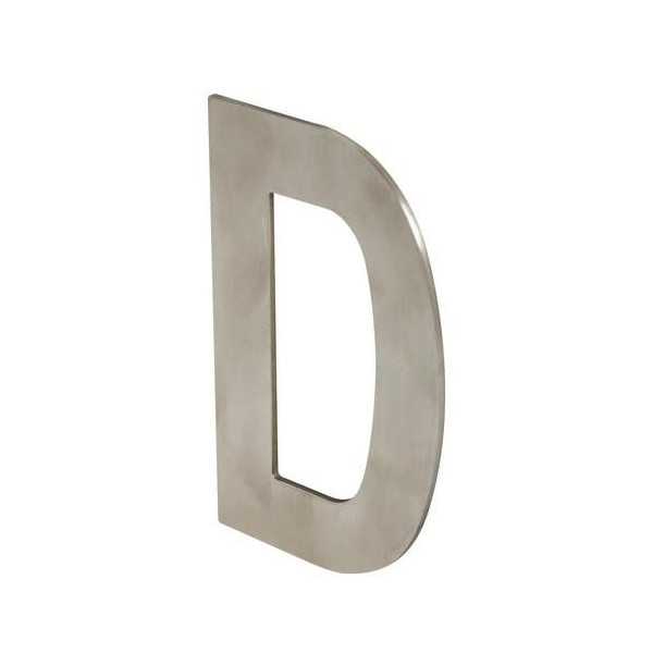 Letra D para Atornillar 100X64X2MM Inoxidable Satinado [LOTE DE 8 Unidades] NESU