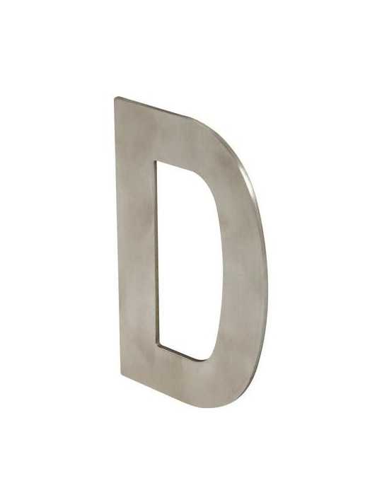 Letra D para Atornillar 100X64X2MM Inoxidable Satinado [LOTE DE 8 Unidades] NESU