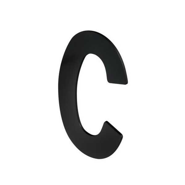 Letra C para Atornillar 100X64X2MM Inoxidable Negro Mate [LOTE DE 8 Unidades] NESU
