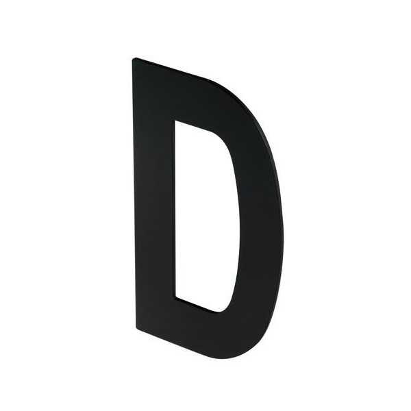 Letra D para Atornillar 100X64X2MM Inoxidable Negro Mate [LOTE DE 8 Unidades] NESU