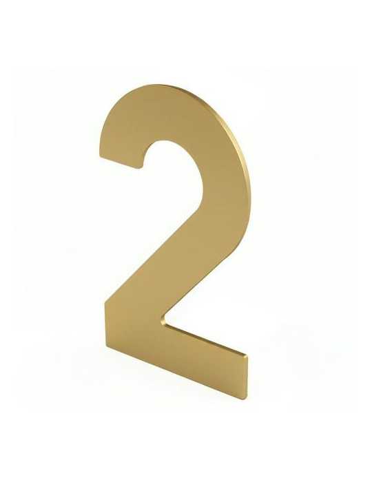 Número 2 para Atornillar 100X64X2MM Inoxidable Latón Mate [LOTE DE 8 Unidades] NESU