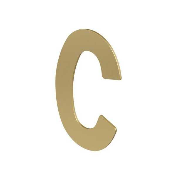 Letra C para Atornillar 100X64X2MM Inoxidable Latón Mate [LOTE DE 8 Unidades] NESU