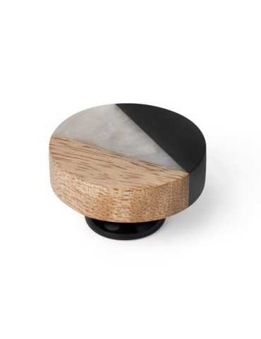 Pomo 40MM Mango/Resina Nacar Negro 1101NE [LOTE DE 14 Unidades] NESU