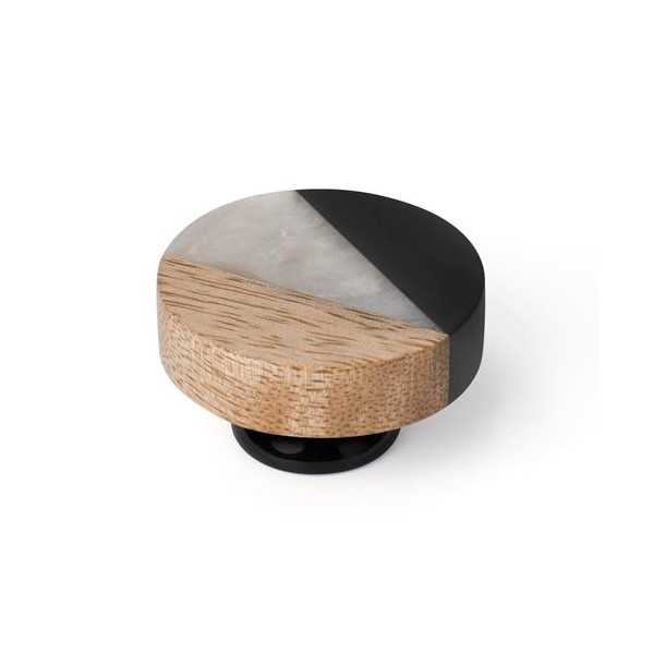 Pomo 40MM Mango/Resina Nacar Negro 1101NE [LOTE DE 14 Unidades] NESU
