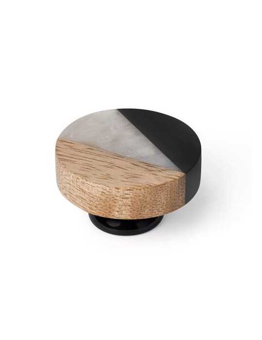 Pomo 40MM Mango/Resina Nacar Negro 1101NE [LOTE DE 14 Unidades] NESU