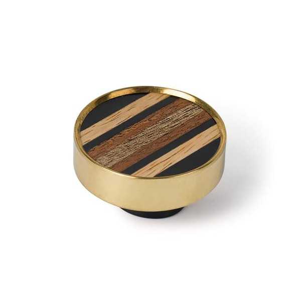 Pomo 40MM Latón Pulido/Marqueteria Rayas 1103LT [LOTE DE 12 Unidades] NESU