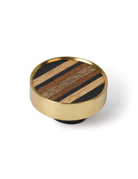 Pomo 40MM Latón Pulido/Marqueteria Rayas 1103LT [LOTE DE 12 Unidades] NESU