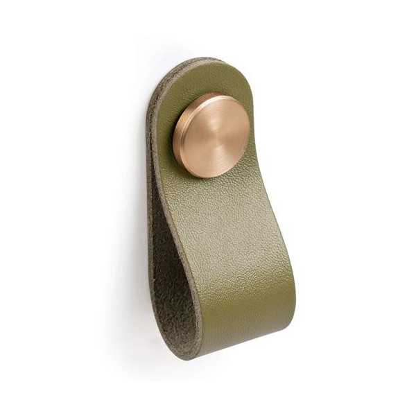 Pomo Piel Verde Botón Lt Satinado 60X25 8840VELS [LOTE DE 10 Unidades] NESU