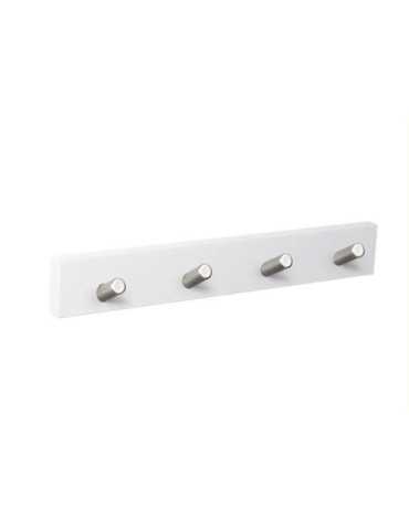 Percha Pared Blanca 4 Pomos Inclinados Inoxidable [LOTE DE 2 Unidades] NESU