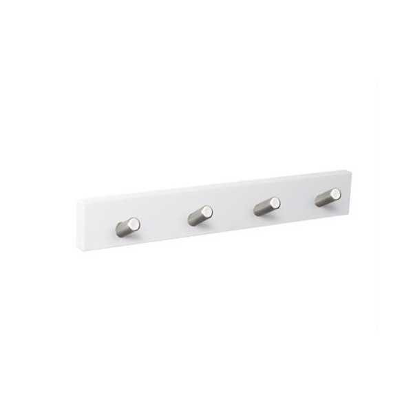 Percha Pared Blanca 4 Pomos Inclinados Inoxidable [LOTE DE 2 Unidades] NESU