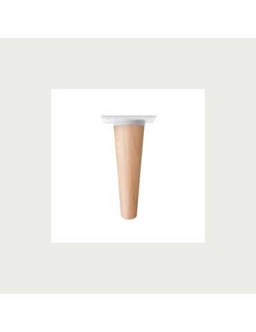Pata Conica Recta 150MM Barniz/Plato Blanco/Madera [LOTE DE 4 Unidades] NESU
