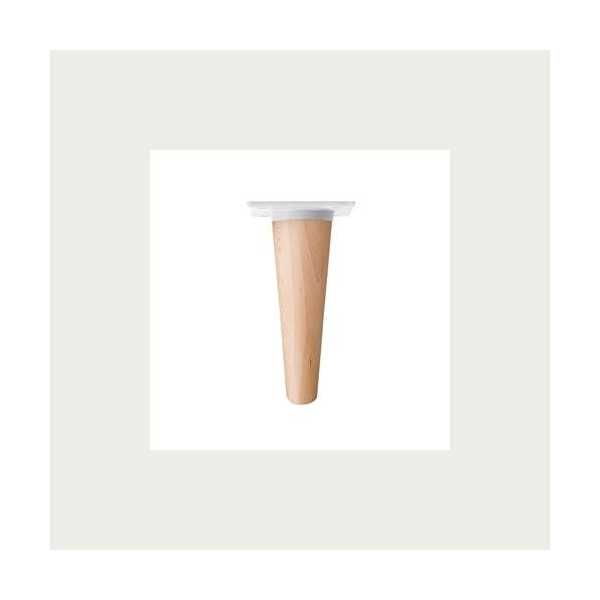 Pata Conica Recta 150MM Barniz/Plato Blanco/Madera [LOTE DE 4 Unidades] NESU