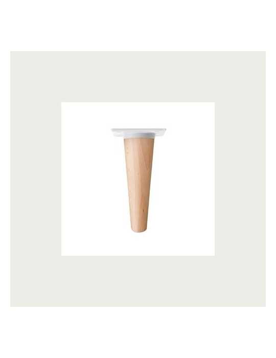 Pata Conica Recta 150MM Barniz/Plato Blanco/Madera [LOTE DE 4 Unidades] NESU