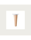 Pata Conica Recta 150MM Barniz/Plato Blanco/Madera [LOTE DE 4 Unidades] NESU