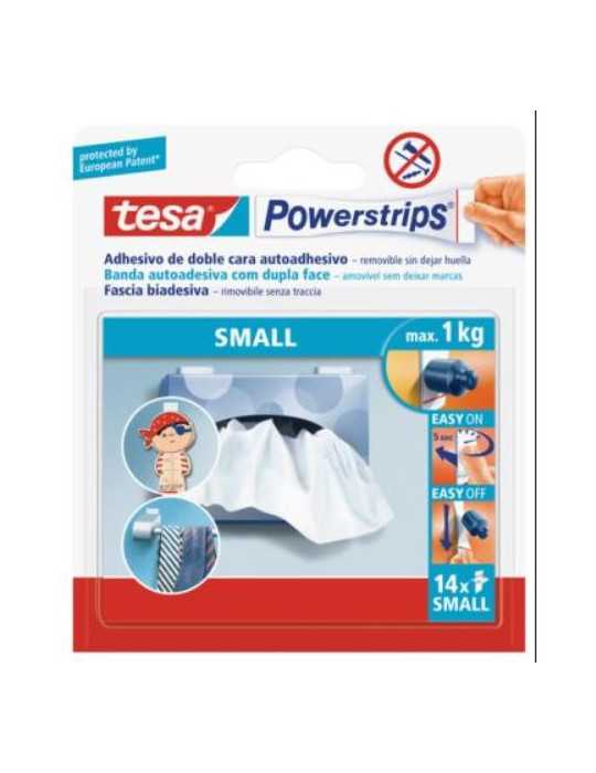 Tiras Powerstrips Pequeñas Blister 14 Uds 58560 [LOTE DE 6 Unidades] TESA TAPE
