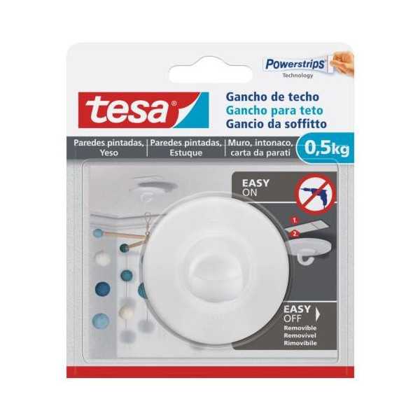 Gancho Adhesivo Techo Pared Pintada 0,5KG 77781 [LOTE DE 6 Unidades] TESA TAPE