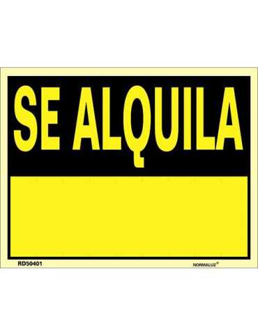 Cartel PVC 40X30 Se Alquila [LOTE DE 16 Unidades] NORMALUZ