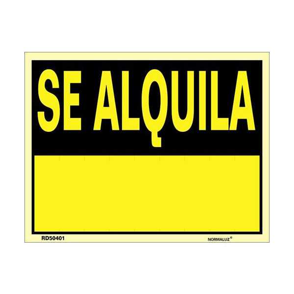 Cartel PVC 40X30 Se Alquila [LOTE DE 16 Unidades] NORMALUZ