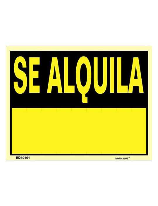 Cartel PVC 40X30 Se Alquila [LOTE DE 16 Unidades] NORMALUZ