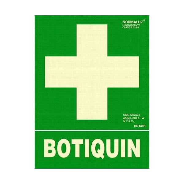 Cartel PVC 40X30 Serigrafiado Botiquin [LOTE DE 14 Unidades] NORMALUZ
