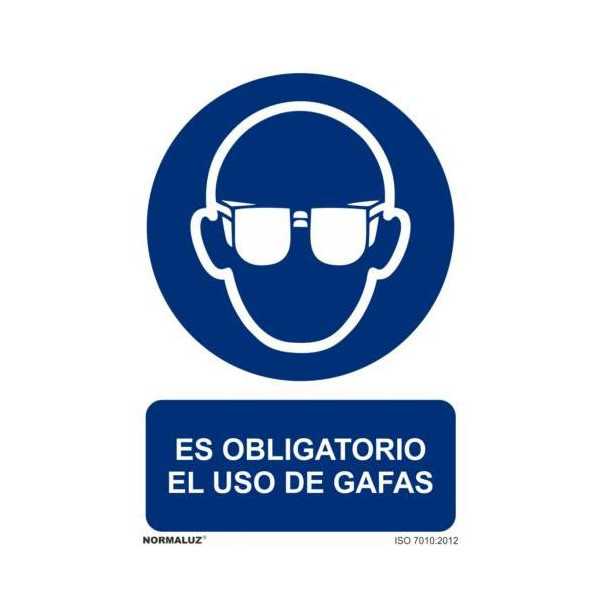 Señal Uso Obligatorio Gafas [LOTE DE 22 Unidades] NORMALUZ