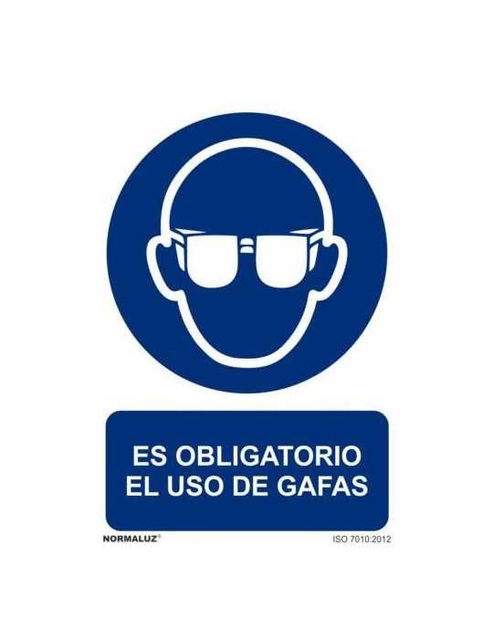 Señal Uso Obligatorio Gafas [LOTE DE 22 Unidades] NORMALUZ