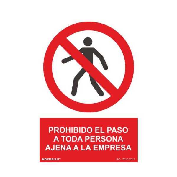 Señal Prohibido el Paso Empresa [LOTE DE 20 Unidades] NORMALUZ