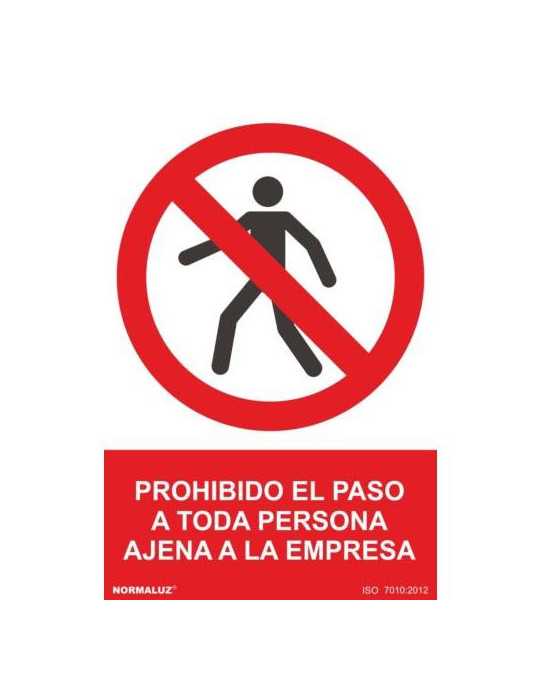 Señal Prohibido el Paso Empresa [LOTE DE 20 Unidades] NORMALUZ
