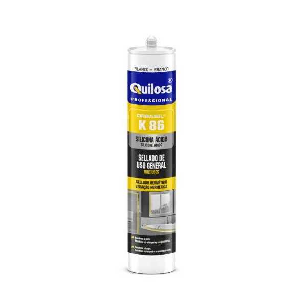Silicona K86/300 ml Blanca 1853 [LOTE DE 8 Unidades] ORBASIL