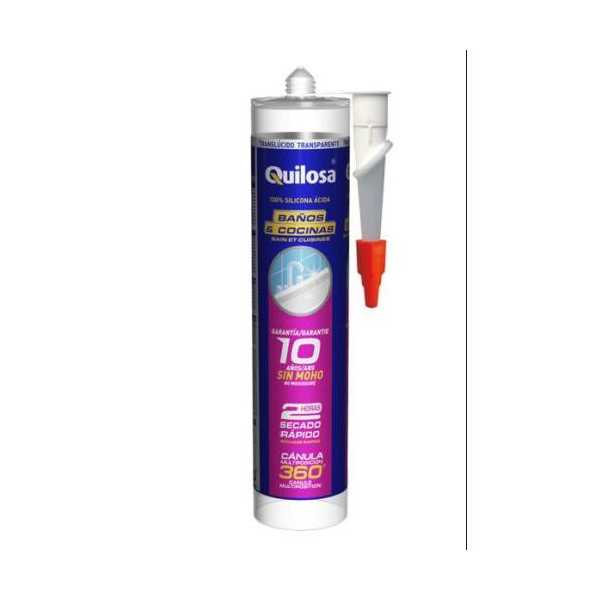 Silicona Baños Cocinas Antimoho Translucido 280ML [LOTE DE 6 Unidades] ORBASIL