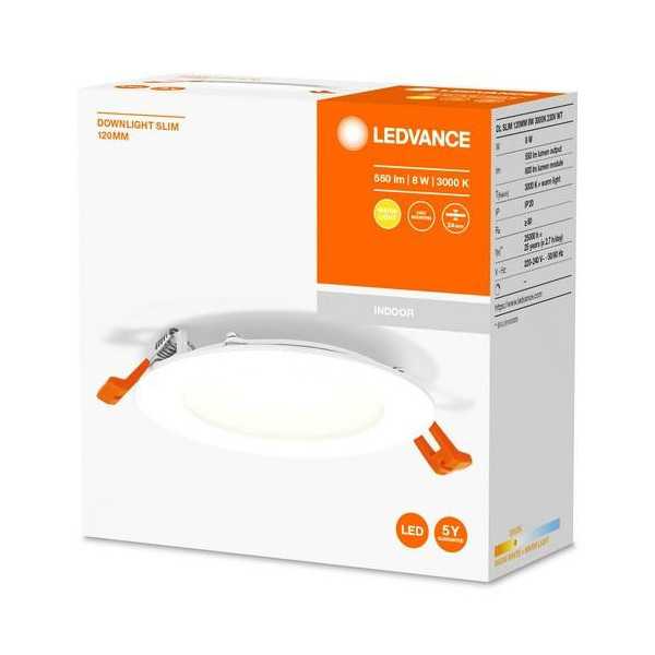 Foco Downlight Slim 120MM 8W 3000K 230V Blanco [LOTE DE 4 Unidades] OSRAM